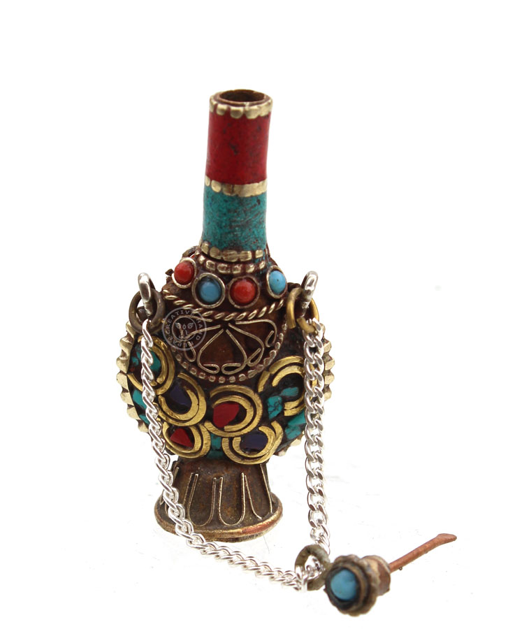 Stone Inlay Tibetan Snuff Bottle Handcrafted Gifts Online Wholesale